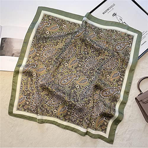 Wenlooy Square Satin Silk Hair Scarf Headscarf For Women/Men's Necktie Bandanas Pocket Square(3 Green) #TOP1