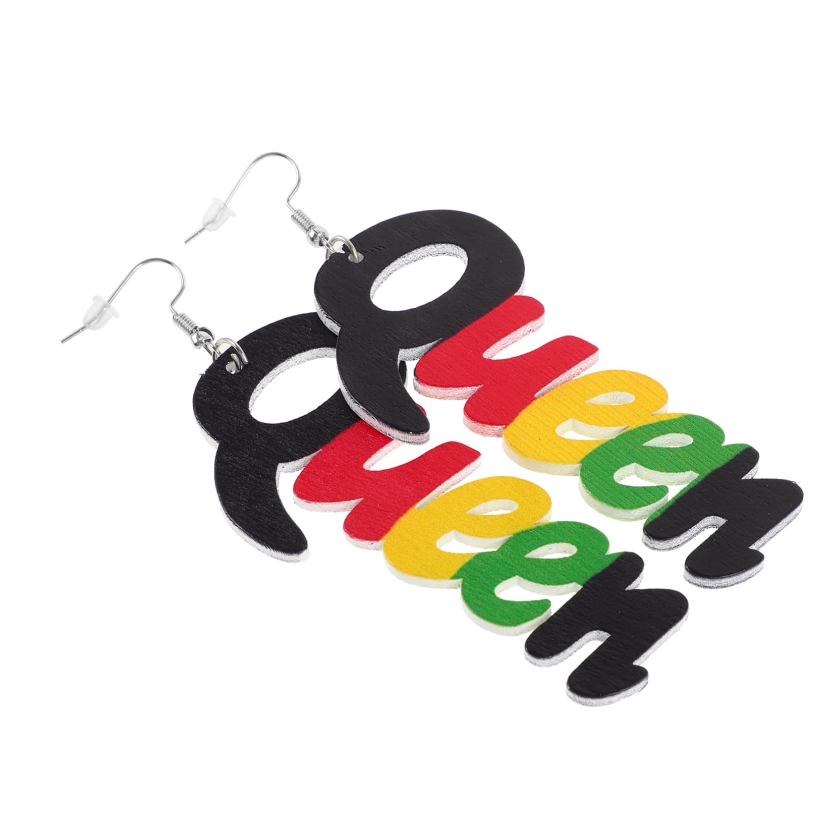 YDYDTTKD Orecchini in Legno Africano Creative Queen Letter Ear Drop