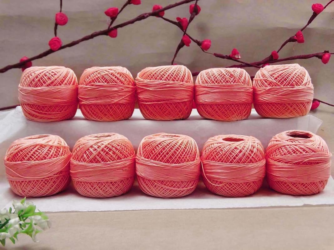Crochet Yarn Ball Threads Tatting Knit Hnd Embroidery Quilting Cross Stitch Carfts Knit 10 Pieces(Pink-2)