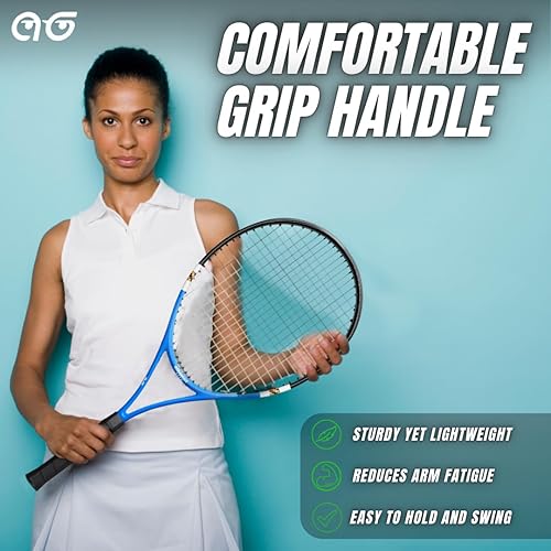 Miniatura 4 de Juego de raqueta de tenis ligera para 2 jugadores, raquetas recreativas de 27 pulgadas para adultos, para hombres, mujeres y jóvenes, paquete