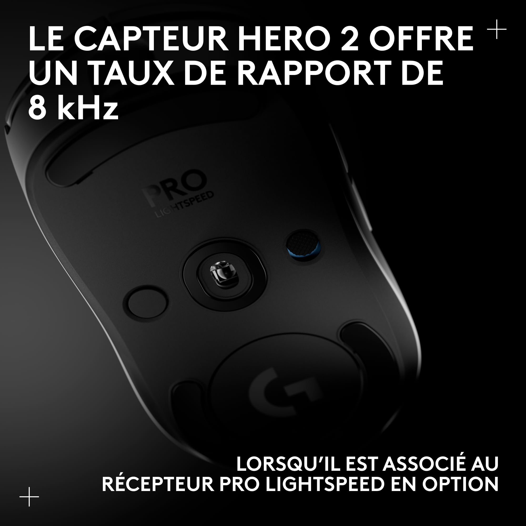 Logitech G Souris de Jeu sans Fil Pro 2 Lightspeed, jusqu'à 4 Boutons latéraux magnétiques Personnalisables et commutables, Chargeur USB-C, capteur 32k DPI pour pour PC/Mac.