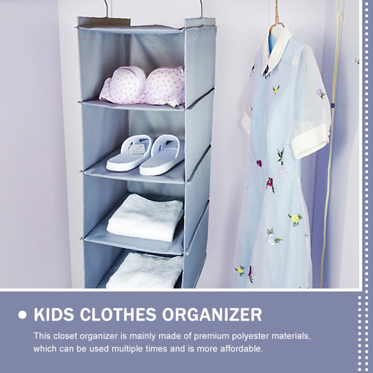 PACKOVE Organisateur de Vêtements pour Armoire à Linge Suspendu 4 Couches en Polyester Grosse Capacité Facile à Installer Ranger pour Placard