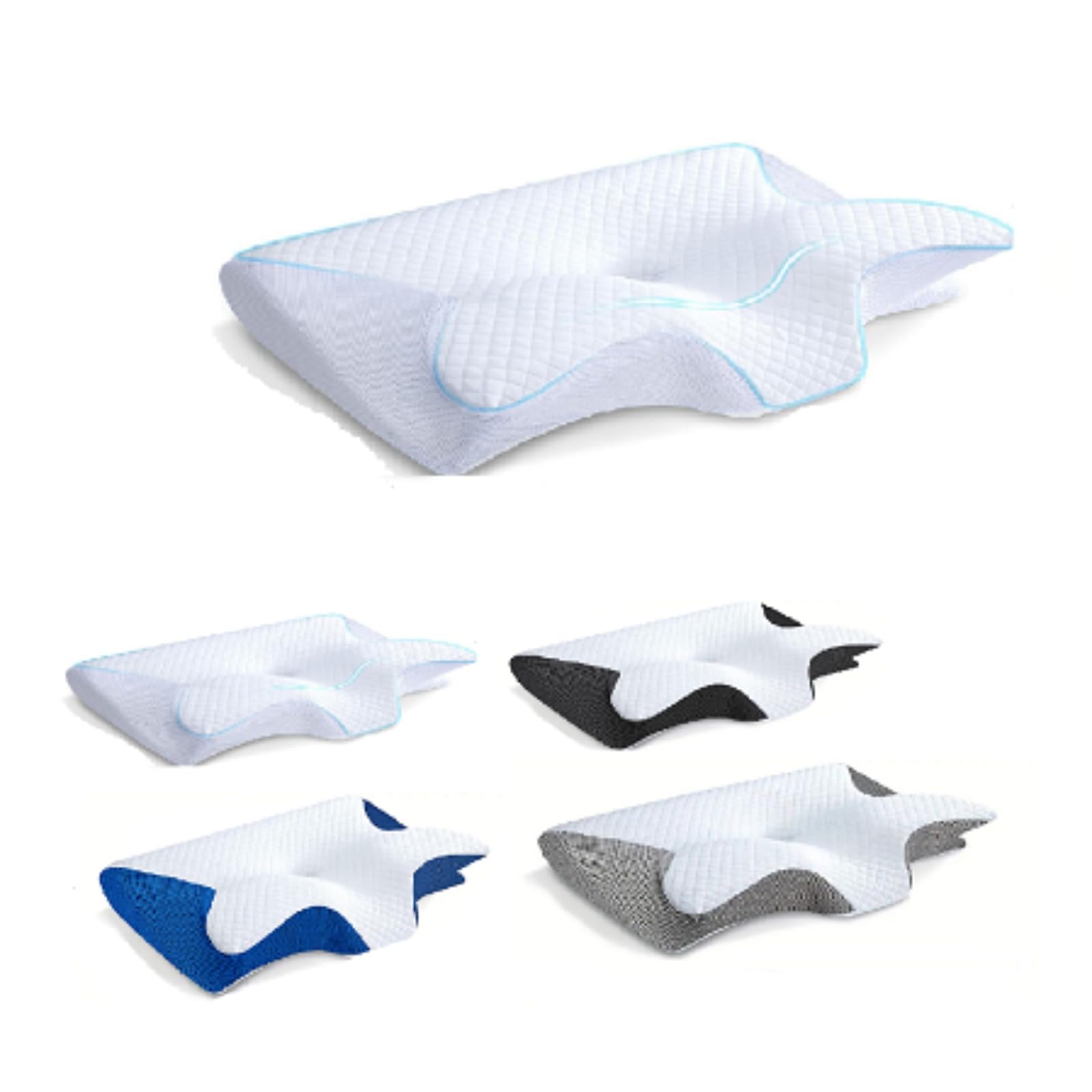 Almohada Dormax - Almohada Ergonómica De Memoria para Dormir Lateral Y Supina,Alivia Dolor De Cuello Y Espalda, Funda Extraíble Lavable,Rebote Lento Protege El Cuello (Blanco)