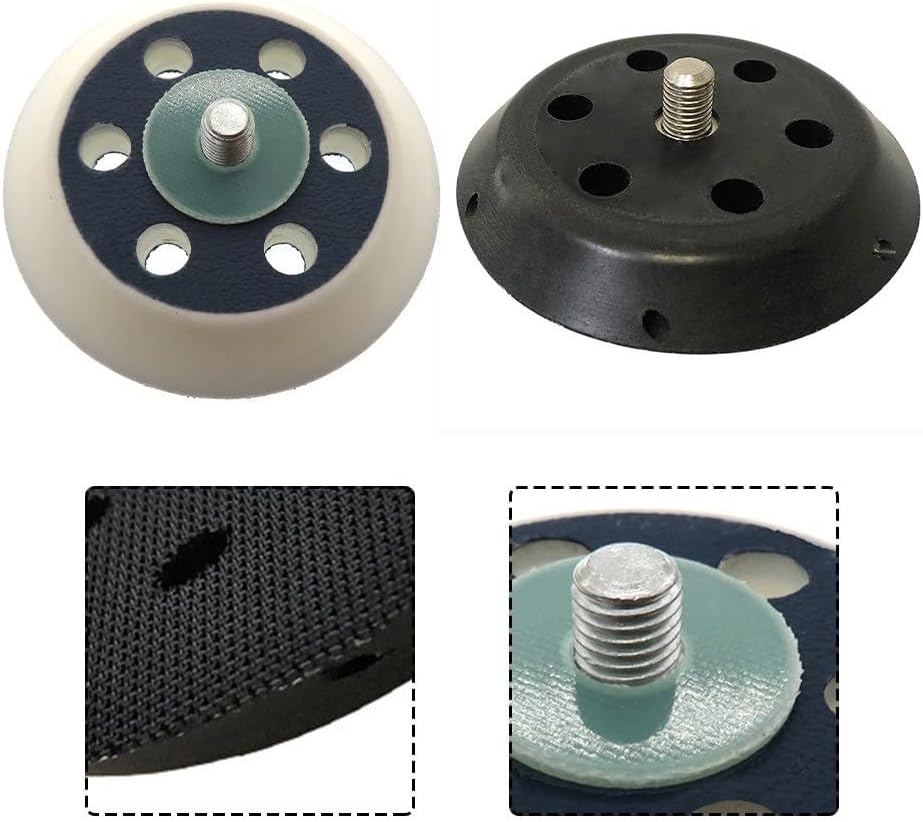 3 Inch Polishing Backing Pad with 6 Holes, 75mm Hook and Sander Disc Tools, PU Leather Abrasive Accessory Sanding and Buffing(Black)