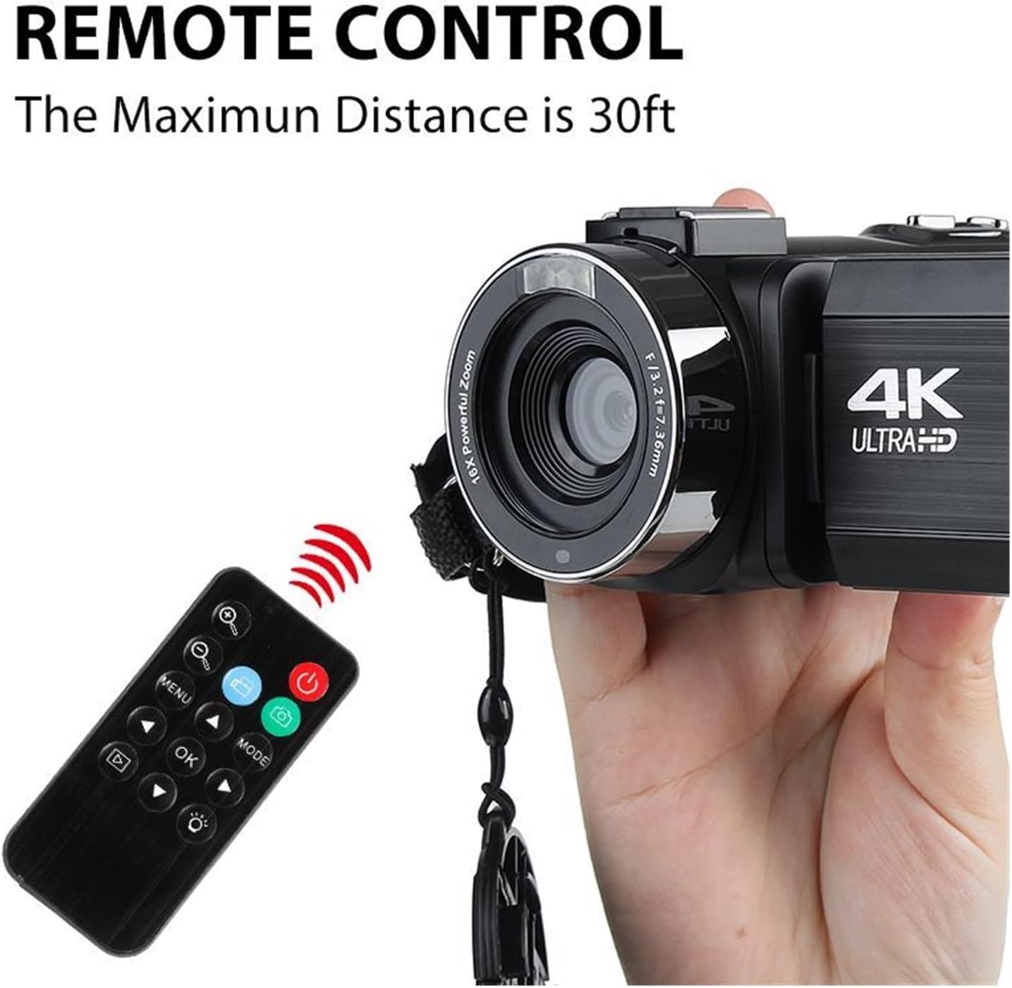 4K ウルトラHDビデオカメラ 30MP WiFi 16倍デジタルズーム DV