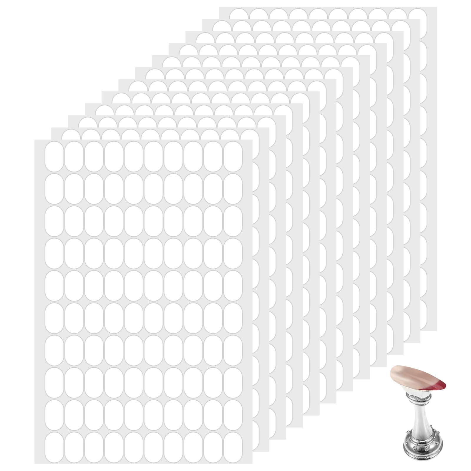 Jeffdad 1200 PCS Double Sided Dots, Double Sided Tape for Nail Display