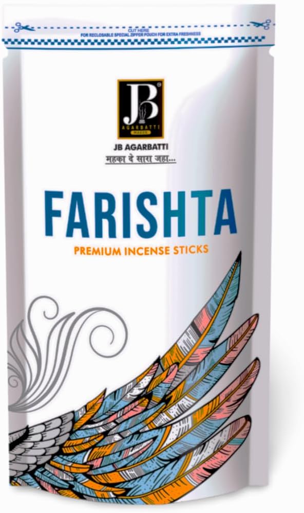 JB Agarbatti Farishta 120GM JB Premium Incense Sticks Strong Fragrance, Charcoal-Free Manufactured in India Ideal for Meditation, Relaxation & Spiritual Use