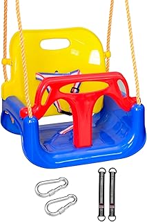 REDCAMP 3-in-1 Ajustable Toddler Swing Seat,High-Back Baby Swing Chair with Safety Strap,Ideal for Garden Indoor Outdoor Playground,6 months - teens,Blue