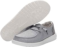 Vista 151 de Hey Dude Wendy - Zapatos de mujer, mocasines sin cordones para mujer, cómodos y ligeros Blanco brillante elástico
