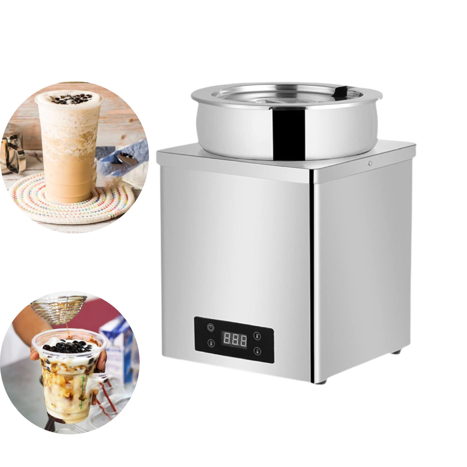 GYKOZY Chocolate Tempering Machine for Commercial Use, Pearl Warmers & Tapioca Insulation Pot for Catering, Milk Tea Shops, and Dessert Businesses (7L)