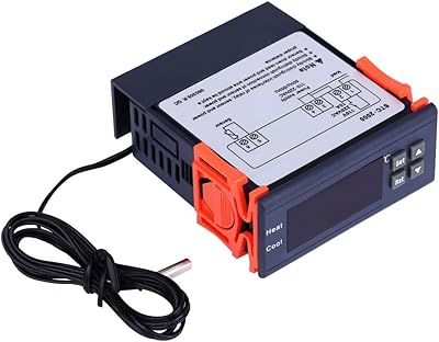 Digital Temperature Controller, Electric Thermostat Heat Cool Modes Relay Contact Current AC 10A 220V Size 8.3x7.5cm for Industrial Equipment Household Appliances