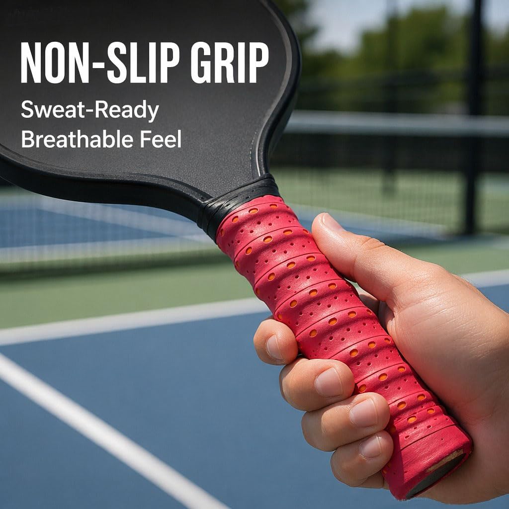 2 Pack Pickleball Paddle Grip Tape, Anti Slip Textured Tennis Overgrip Wrap image 3
