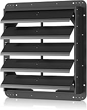 Rejilla de ventilación automática de obturador de escape galvanizado de 20 pulgadas (sin aspas de ventilador y motor) para áticos del hogar, talleres, granero, invernadero