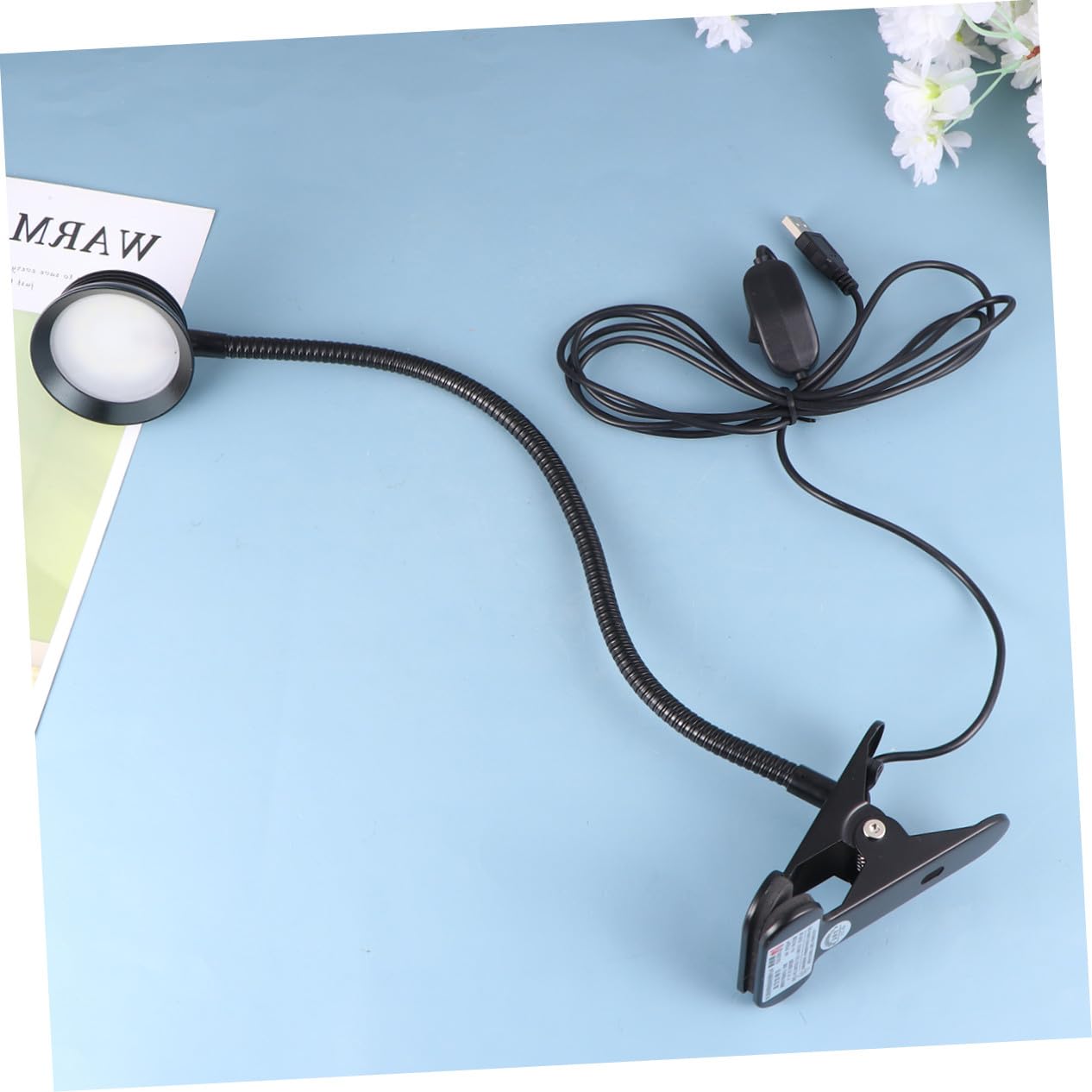 Lampada Clip LED da Lettura 4w 6w Collo Flessibile Nero