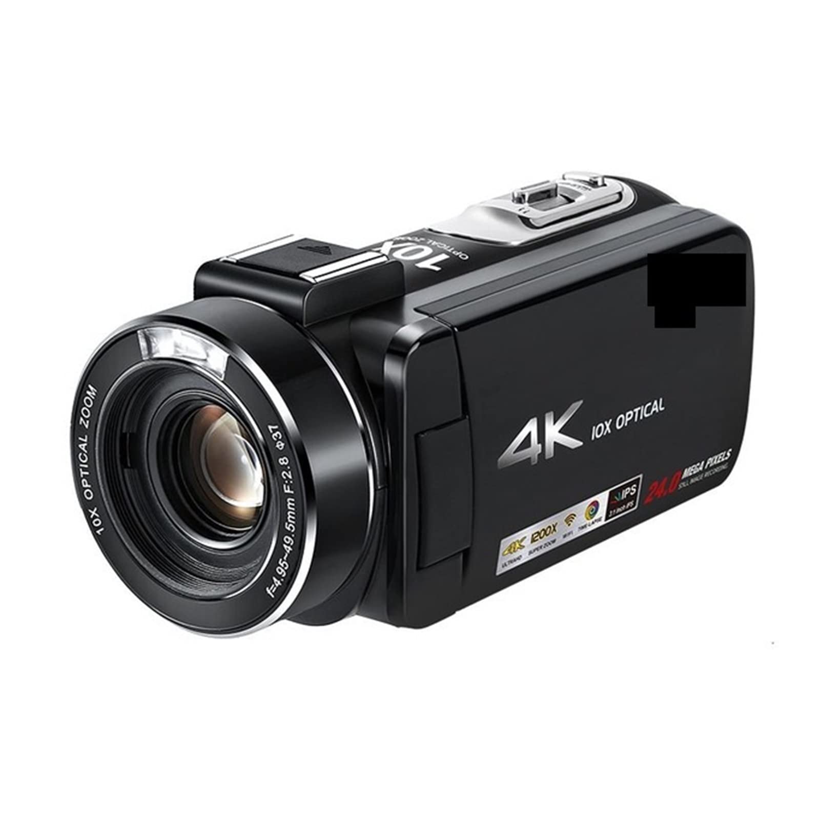 CVFRDD Video Camcorder 4K Vlog Camera 10X Optical Zoom Full HD Camaras Blog Filming(Standard)