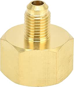R134A Brass Refrigerant Tank Adapter,R32 Fitting Adapter W21 to 1/4SAE ...