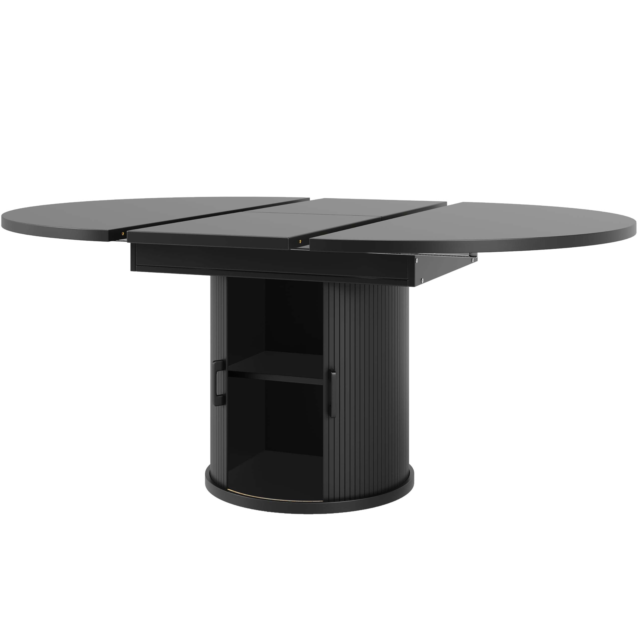 Tavolo da pranzo estensibile, tavolo da pranzo, tavolo da cucina, tavolo da balcone, tavolo da pranzo rotondo, allungabile fino a diventare ovale, 118-158 cm, per 6 persone