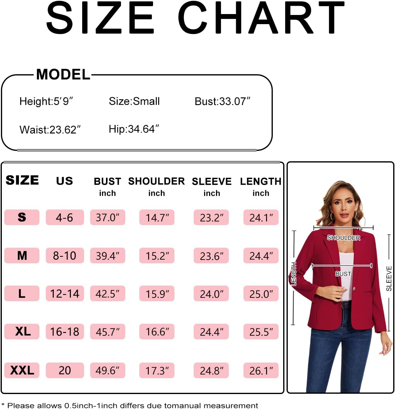 MINTLIMIT Women's Blazer Long Sleeve Notch Lapel Casual Work Office Button Open Front Blazer with Pockets