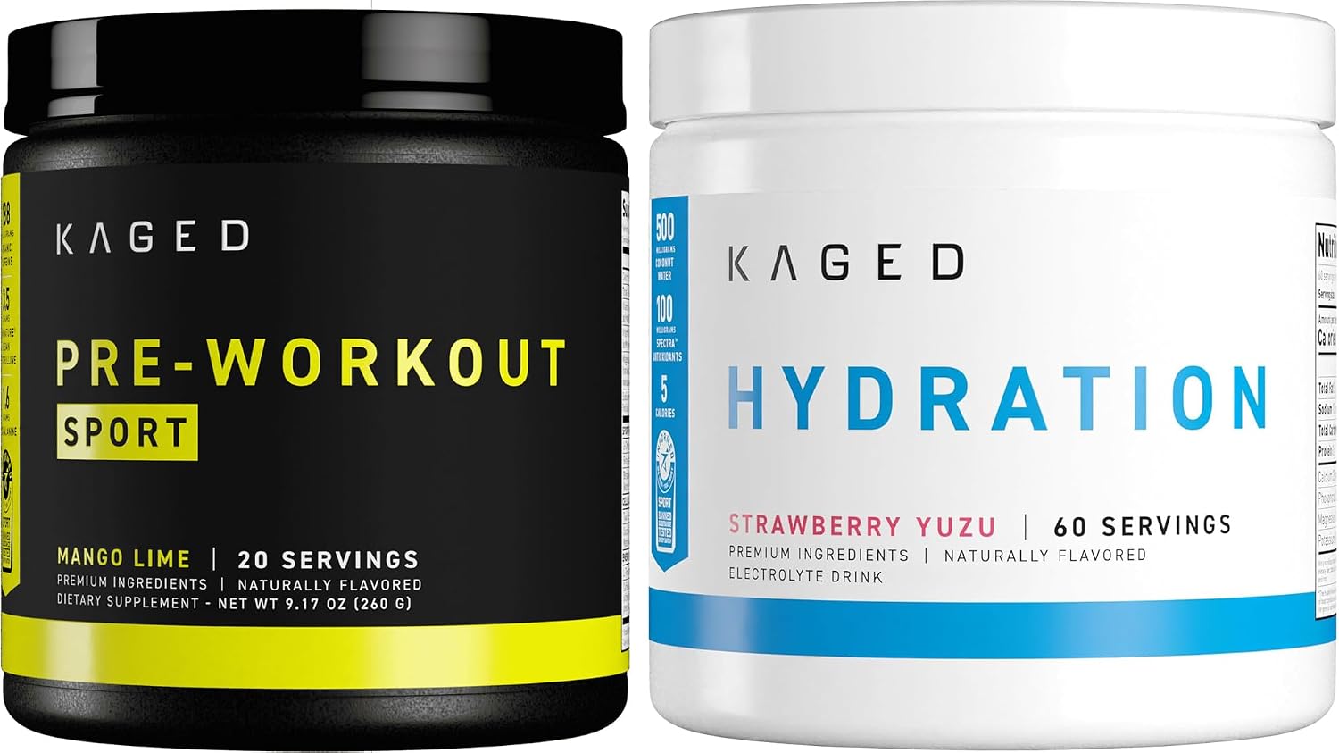 Kaged Pre Workout Sport & Hydration | Runners Bundle | Pre, Post, Intra Workout Supplement | Energy Sports Drink Mix