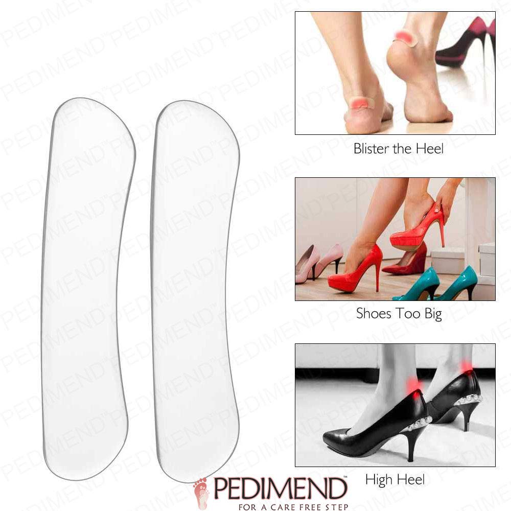 Pedimendtm autoadesiva trasparente silicone gel tallone (4PAIR – 8PCS) | solette per scarpe tacchi alti per prevenire vesciche e irritazione della pelle | per lesioni e dolore | unisex | Foot Care