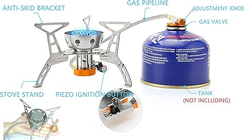 Miniatura 3 de Estufas de mochilero OlytamxiEstufas plegables portátiles a prueba de viento senderismo colmena camping con luz piezoeléctrica para cocinar al aire