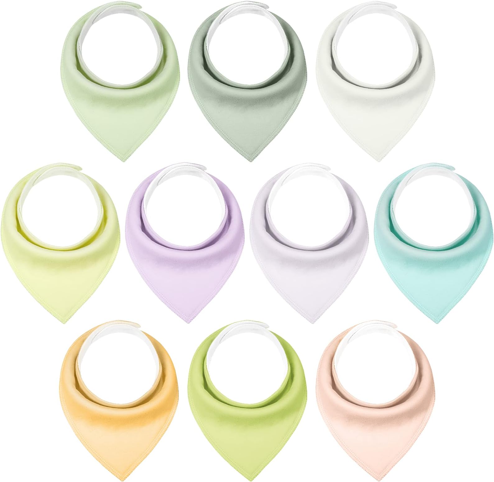 Yoofoss Baby Bibs 10 Pack Dribble Bandana Bibs 100% Cotton for Girls Drool Bib for Teething Soft and Absorbent with Adjustable Snaps