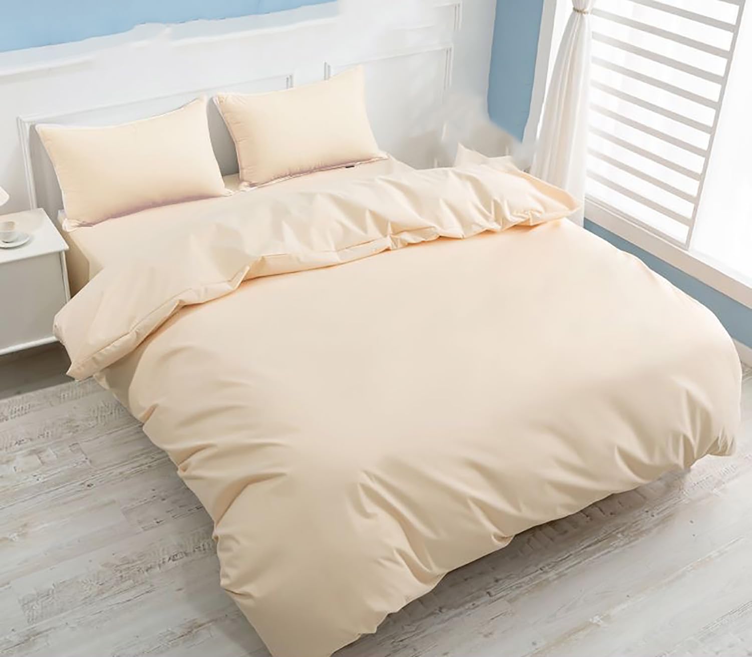 WYFKYMXX Waterproof Duvet Protector Single Size Washable Protector Cotton Soft & Breathable Zippered Incontinent Prevention Duvet for Woman,Elderly,Children,Pets. (Beige,Super King)