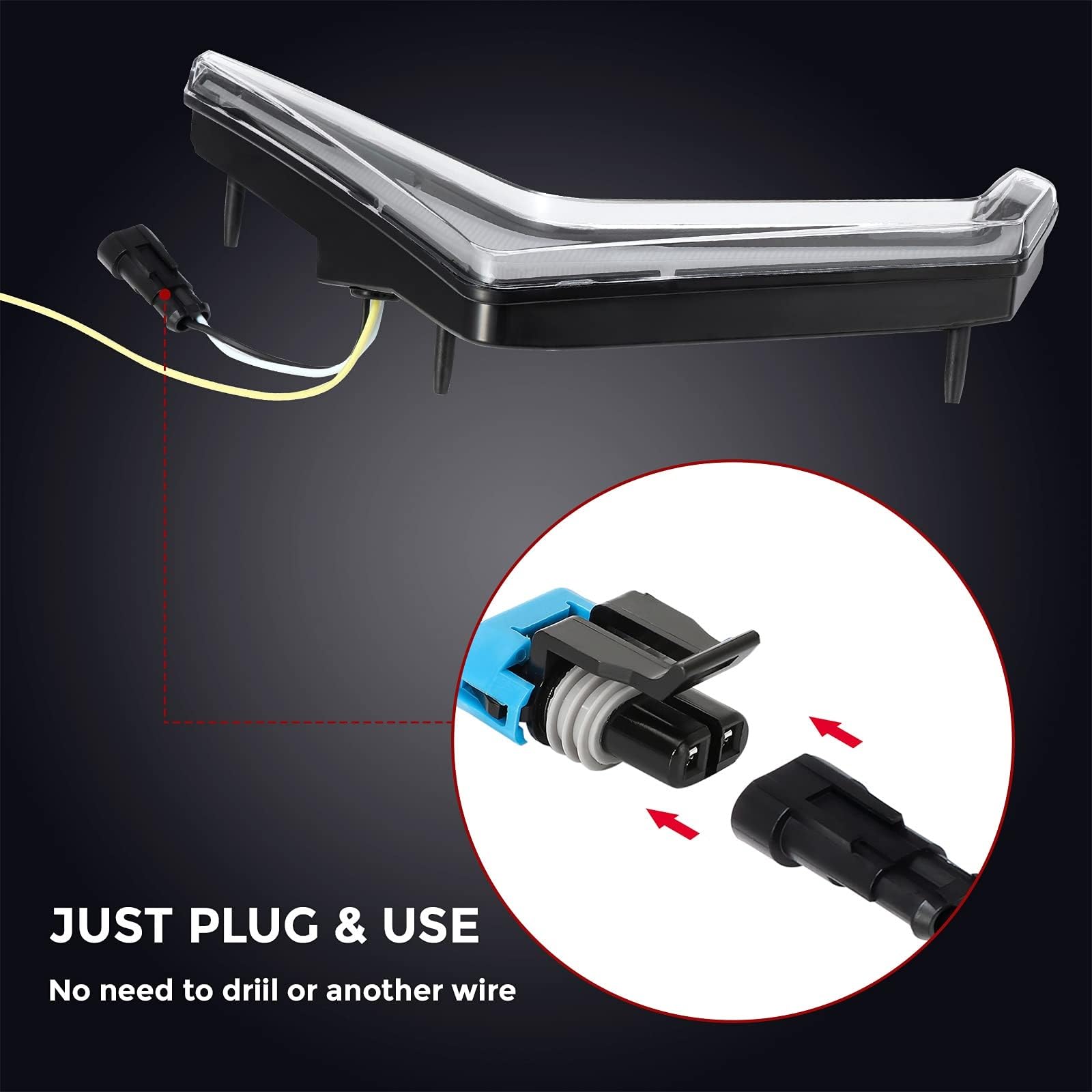Luces de señal giro UTV n.° 2884871 compatibles con Polaris, RZR XP 1000 Turbo 2019-2023 Conjunto luces delanteras LED IP67 Indicador de señal de giro de motocicleta