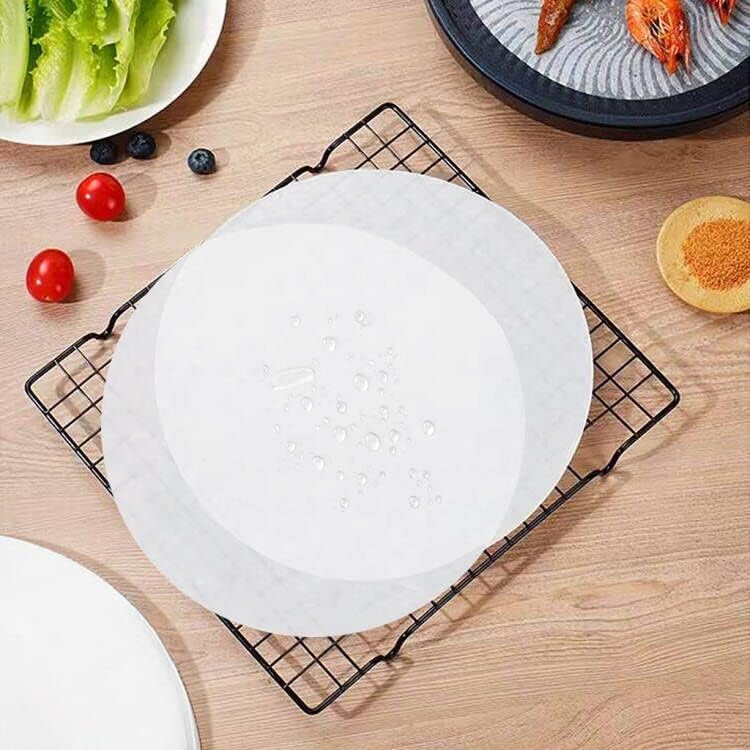 8 Inch Baking Parchment Circles100 Pcs Round Cake Liners Baking Parchment Paper Non Stick Rounds Greaseproof Paper Sheets for Cake Tins Patty Separating Air Fryer Liners