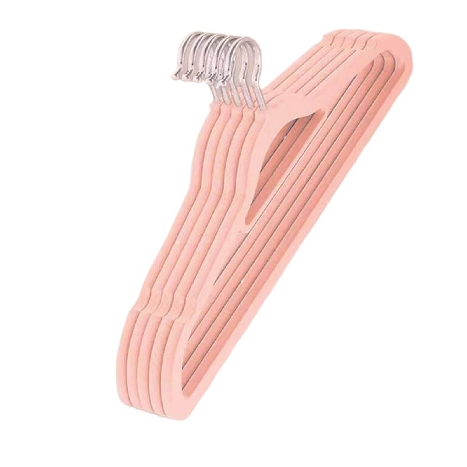 Velvet Hangers 10Pcs Flocked Hanger Home Non-slip Velvet Hangers Coat Clothes Strong Racks(Pink-10Pcs)
