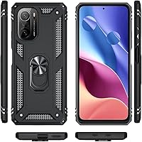 Vista 2 de Funda para Xiaomi Poco F3/Redmi K40/K40 Pro con protector de pantalla de vidrio [2 unidades], híbrida resistente de doble capa, antiarañazos, a