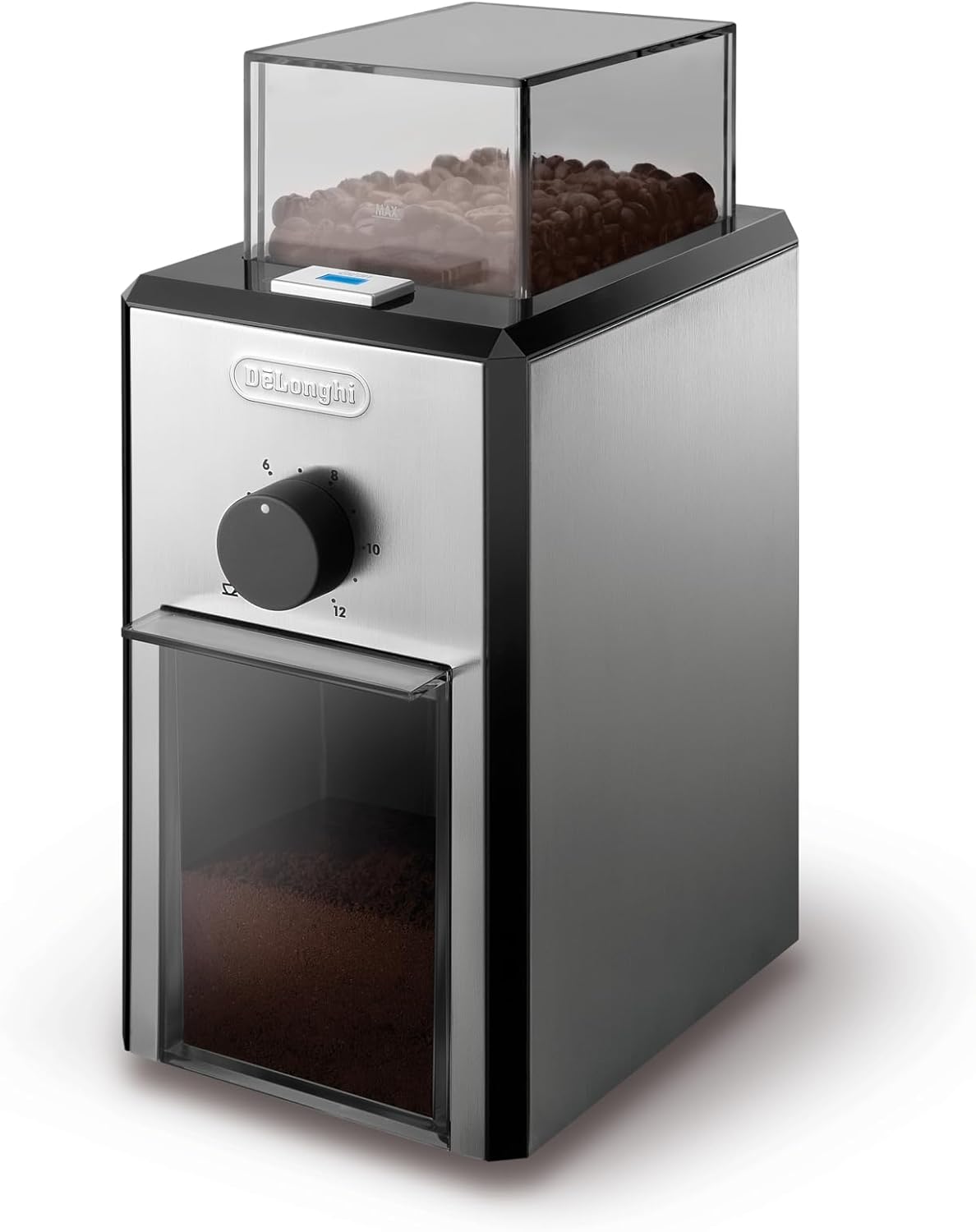 Moulin à café professionnel De'Longhi KG89 KG 89 pouvant contenir jusqu'à 12 tasses, boîtier en plastique, argent, 110 watts, 220V