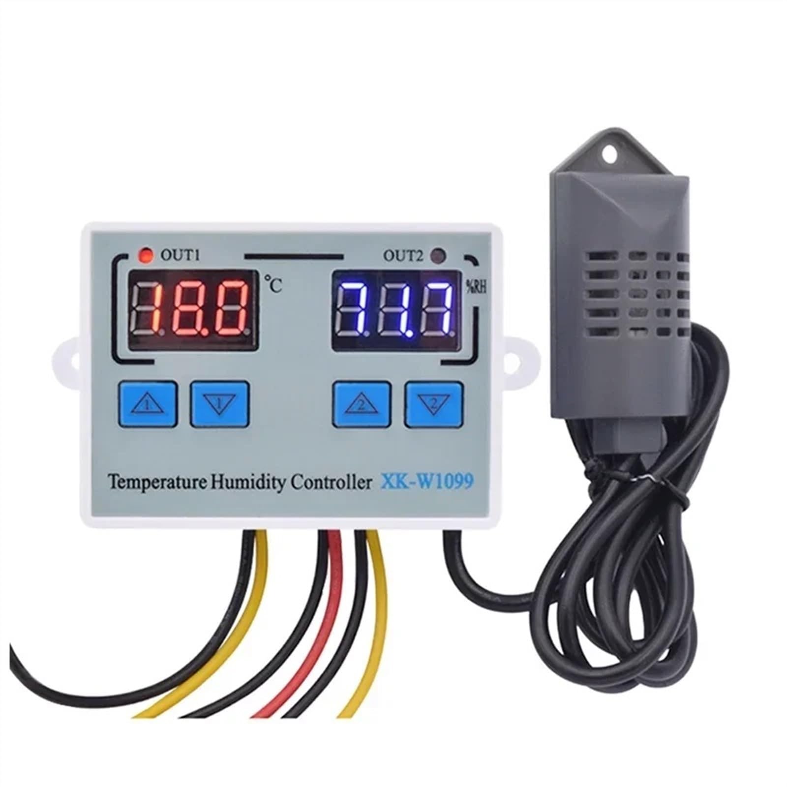 W1099 110V 220V 12V 24V Regolatore di temperatura e umidità digitale a LED for incubatrice Termometro Igrometro Sensore Termostato
