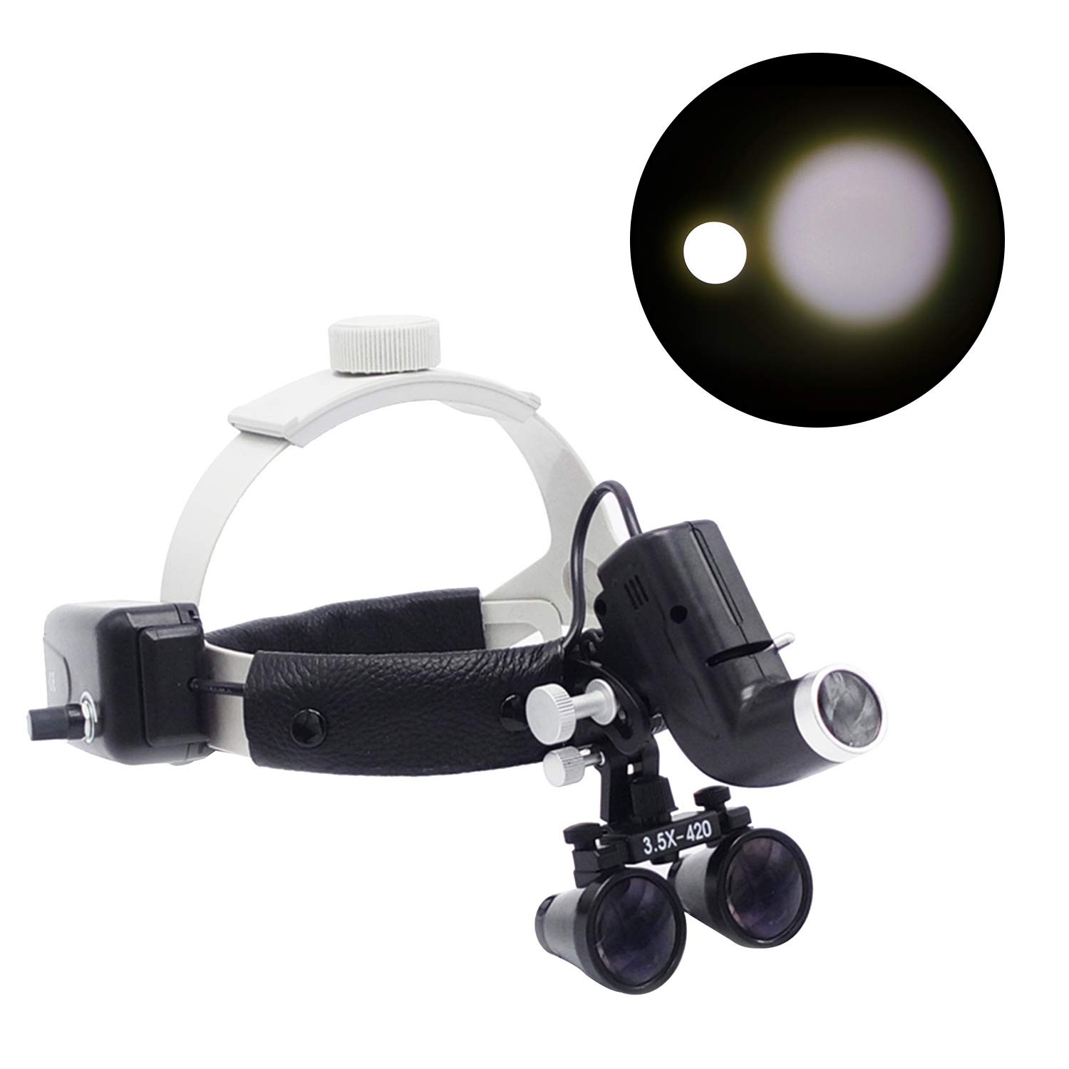 Lupas de aumento 3.5X con diadema ajustable 5W LED Headlight DY-106