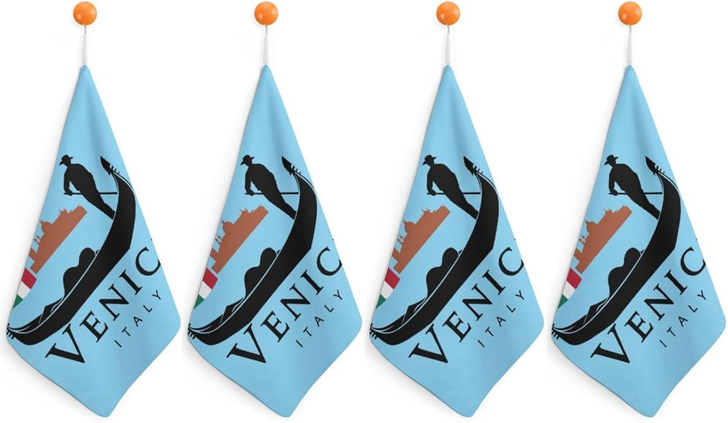 Vintage Venice Gondola Italy Flag Hand Towels for Bathroom Handkerchief | Absorbent,with Hanging Loop,Kitchen Towels,for Home Hotel,Soft