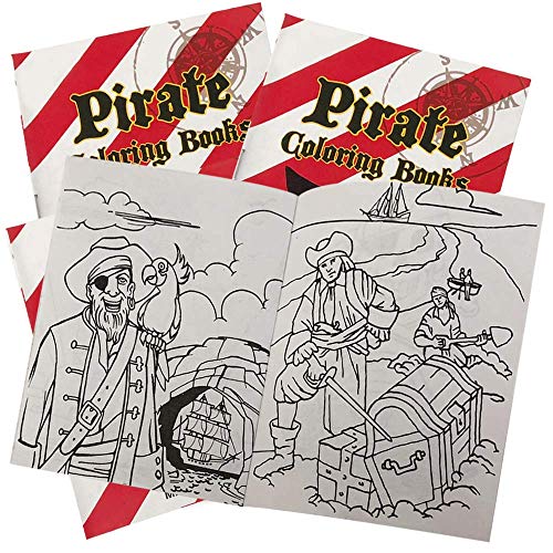 ArtCreativity Pirate Coloring Books - Pack of 12-8 Paged Mini Color Booklets, Fun Pirate Goodie Bag Fillers, Birthday Party Favors and Activities for Boys and Girls