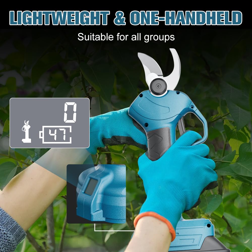 akku Elektrische Gartenschere für Makita 18 V, Bürstenloser Motor, Elektrische Astsäge, LCD-Display zum Beschneiden von Bäumen und Obstbäumen