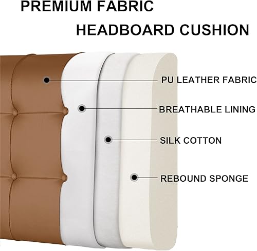 Miniatura 2 de ZZYK Almohada tapizada con botones de cuero, respaldo y respaldo de lectura, soporte lumbar, almohada de cuña para sofá cama, litera con funda