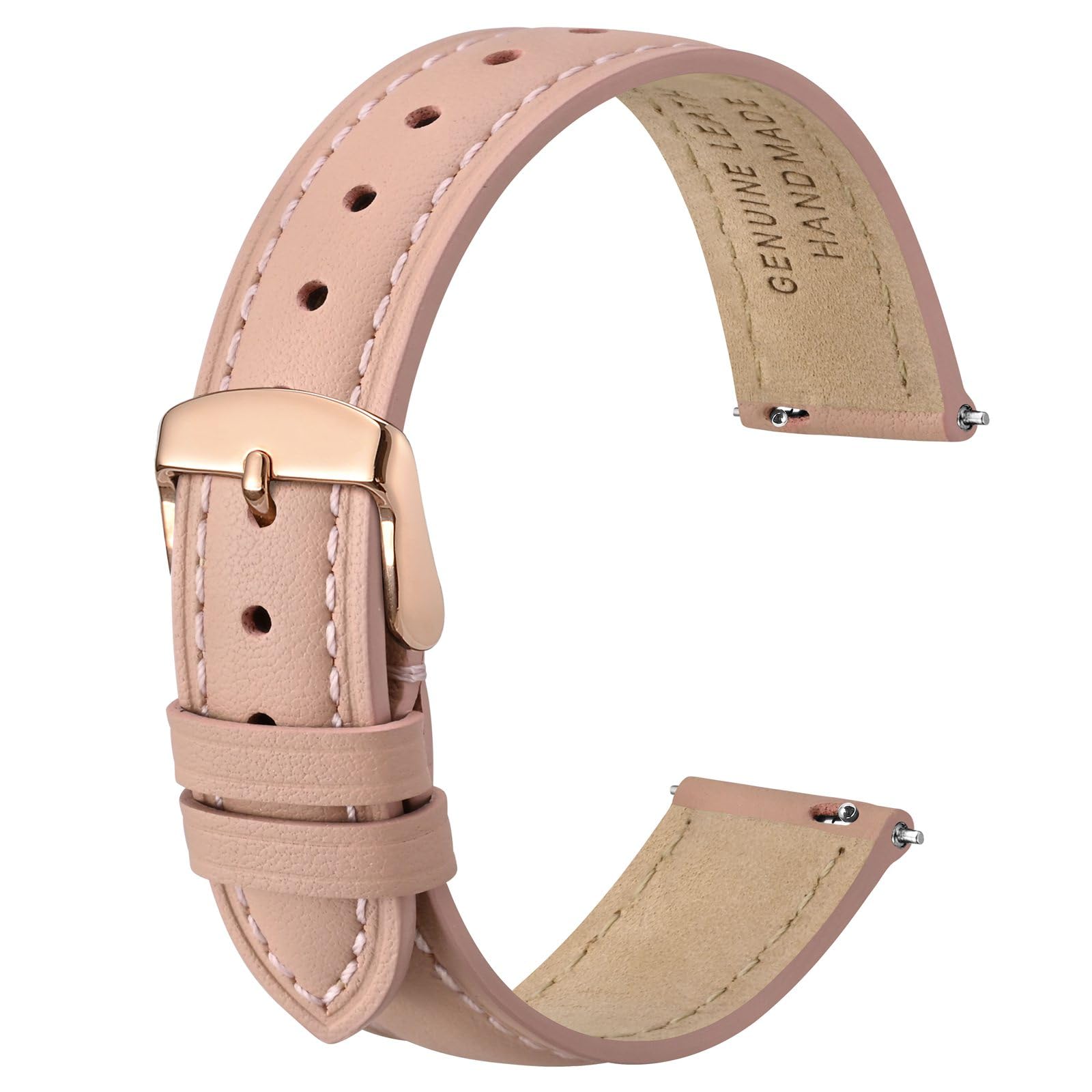 Anbeer Cinturino piatto sottile elegante in vera pelle,Cinturino di ricambio a sgancio rapido per le donne, scelte di dimensioni multiple