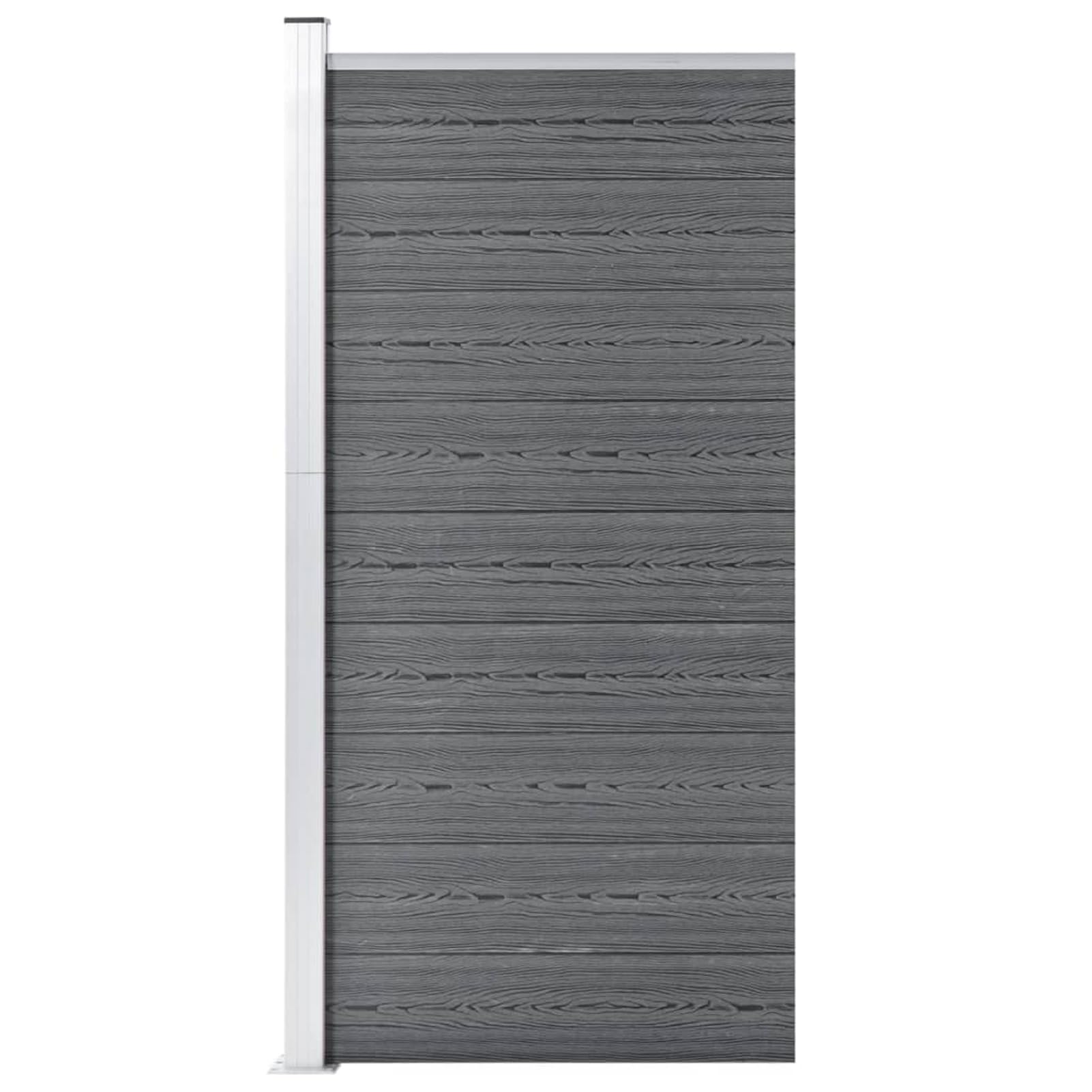 Zaunelement WPC 95x186 cm Grau Zaunelemente Kunststoff Zaunfelder Holz