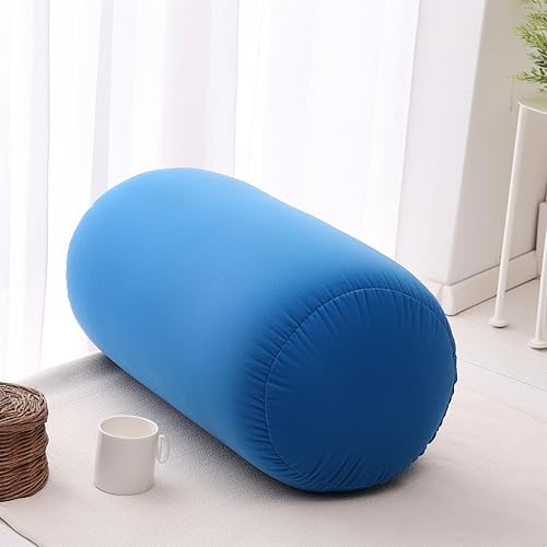 Miniatura 7 de Almohada de rollo de microcuentas, cojín de tubo de apoyo cómodo para cabeza, cuello y espalda (azul)
