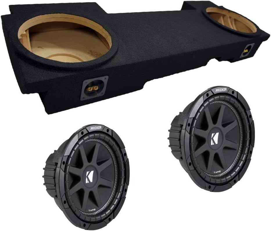 American Sound Connection Kicker Bundle Compatible with 2002-2013 Chevy Avalanche C12 Comp Dual 12" Loaded Sub Box Enclosure
