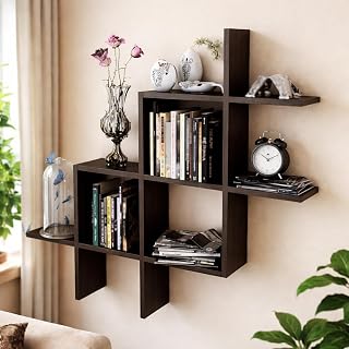 ZYNLUX STORE Wall Shelves for Living Room Stylish Wooden,Wall Mounted Book Shelf,Wall Shelf for Photos, Decorations, in Li... Price In India