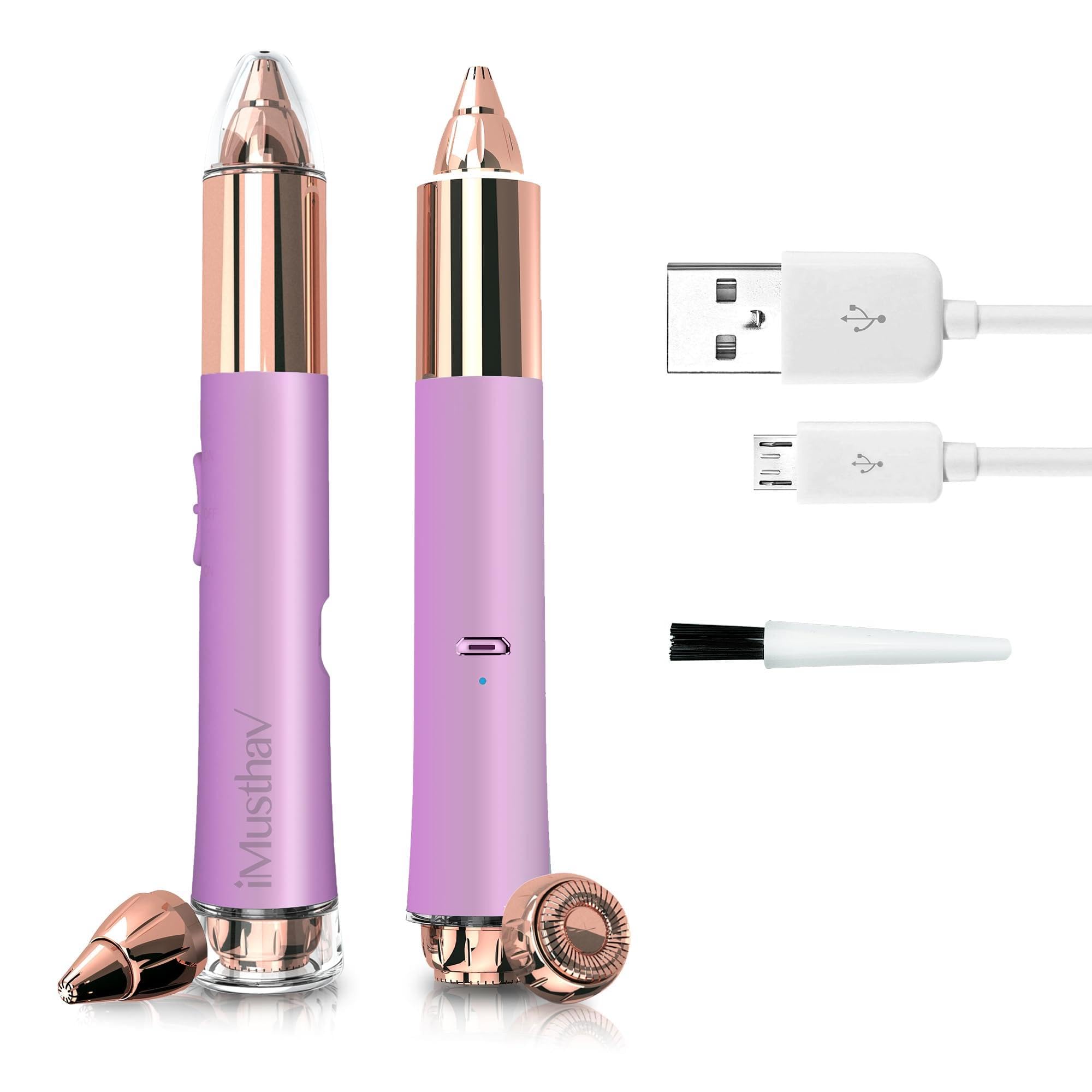 iMusthav Eyebrow & Facial Hair Removal for Women, 2 in 1 Rechargeable Eyebrow Trimmer & Face Shaver, Painless Flawless Electric Facial Eye brow Razors