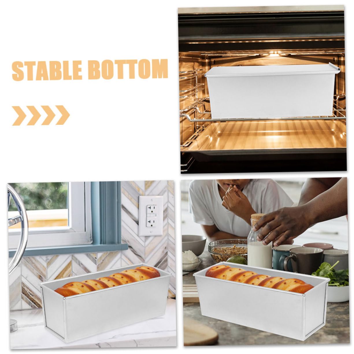 MAGICLULU 3stücke Loaf Pan Mit Deckel Antihaft- Für Toastbrot Und Backen Vielseitig Einsetzbar Für Zuhause Bäckerei Und Restaurant