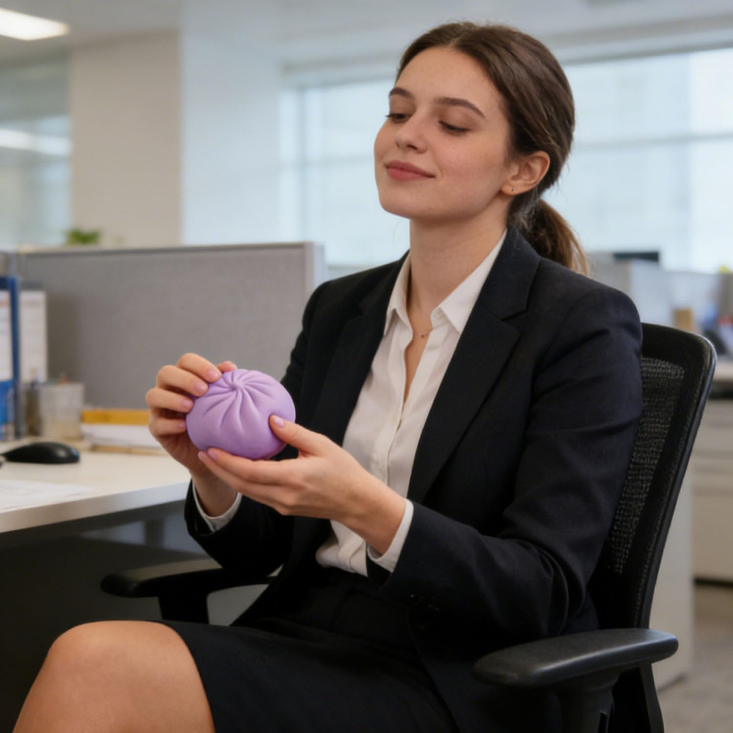 Bollo Antiestrés con Vaporera, 3 Piezas Juguete para apretar sensorial con Bollo Gigante al Vapor, Gigante Squishy Dumpling Juguete, Juguete para Apretars con Bola De Masa, para aliviar la ansiedad — view 4
