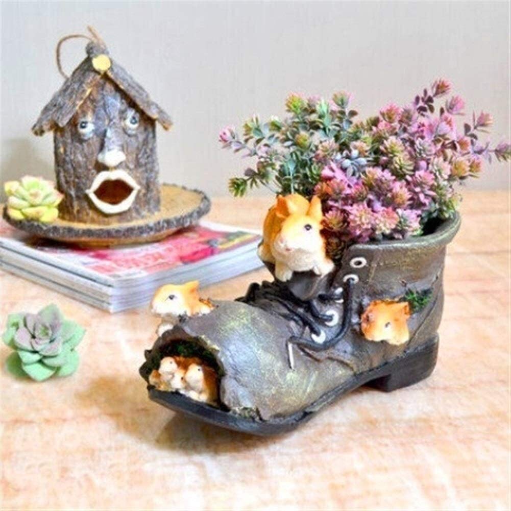 Statue da Esterno per Giardino, Ornamenti da Giardino per Portico Anteriore, Scarpe da Coniglio in Resina per Esterni, Decorazione da Giardino con Fiori, Cortile(