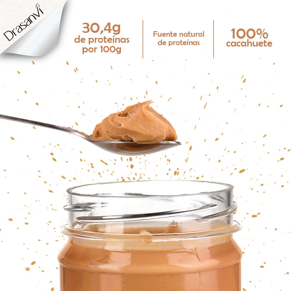 Drasanvi ECOSANA CREMA DE CACAHUETE CERTIFICADO BIO by - Fuente de proteínas - Alto contenido en fibra - 100% cacahuetes ecológicos - VEGANO - SIN GLUTEN - 350g — view 6