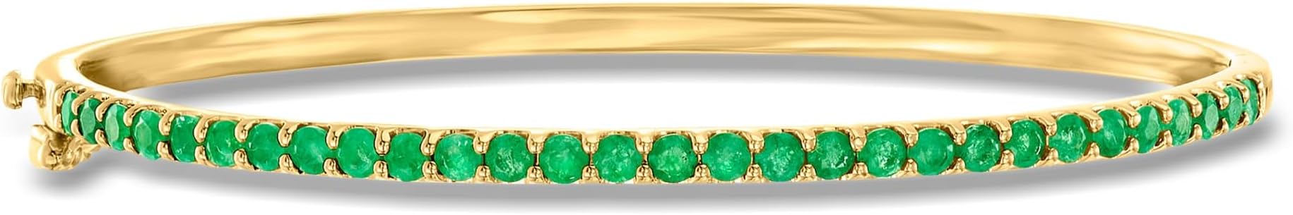 Ross-Simons 1.70 ct. t.w. Emerald Bangle Bracelet in 18kt Gold Over Sterling