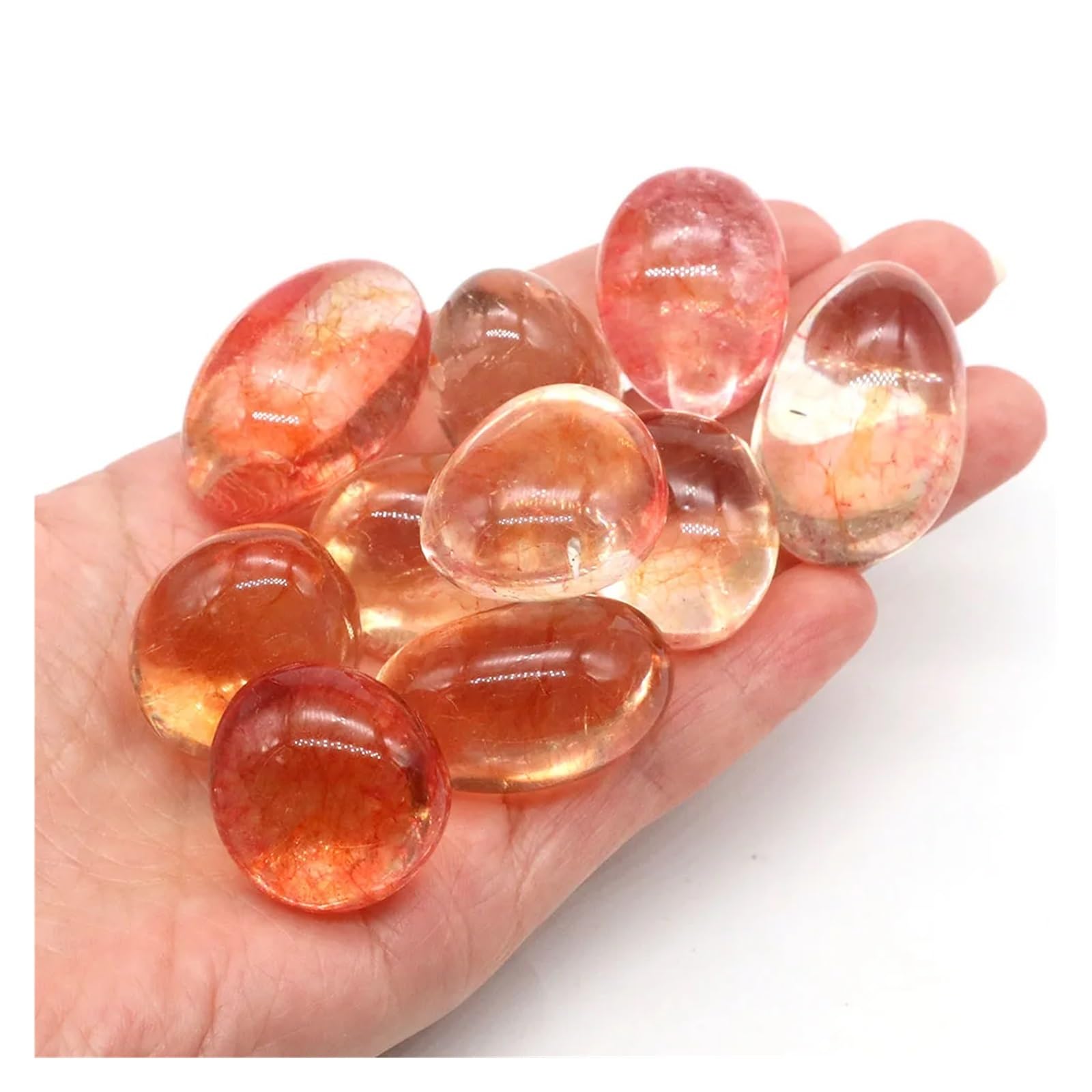 Trommelsteine, polierte Steine, Edelsteine, Verschiedene Risskristalle for die Dekoration von Aquarien und Gärten zu Hause für Aquarium, Teich(Color 25,100g)